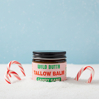 Candy Cane Tallow in snow with candy canes